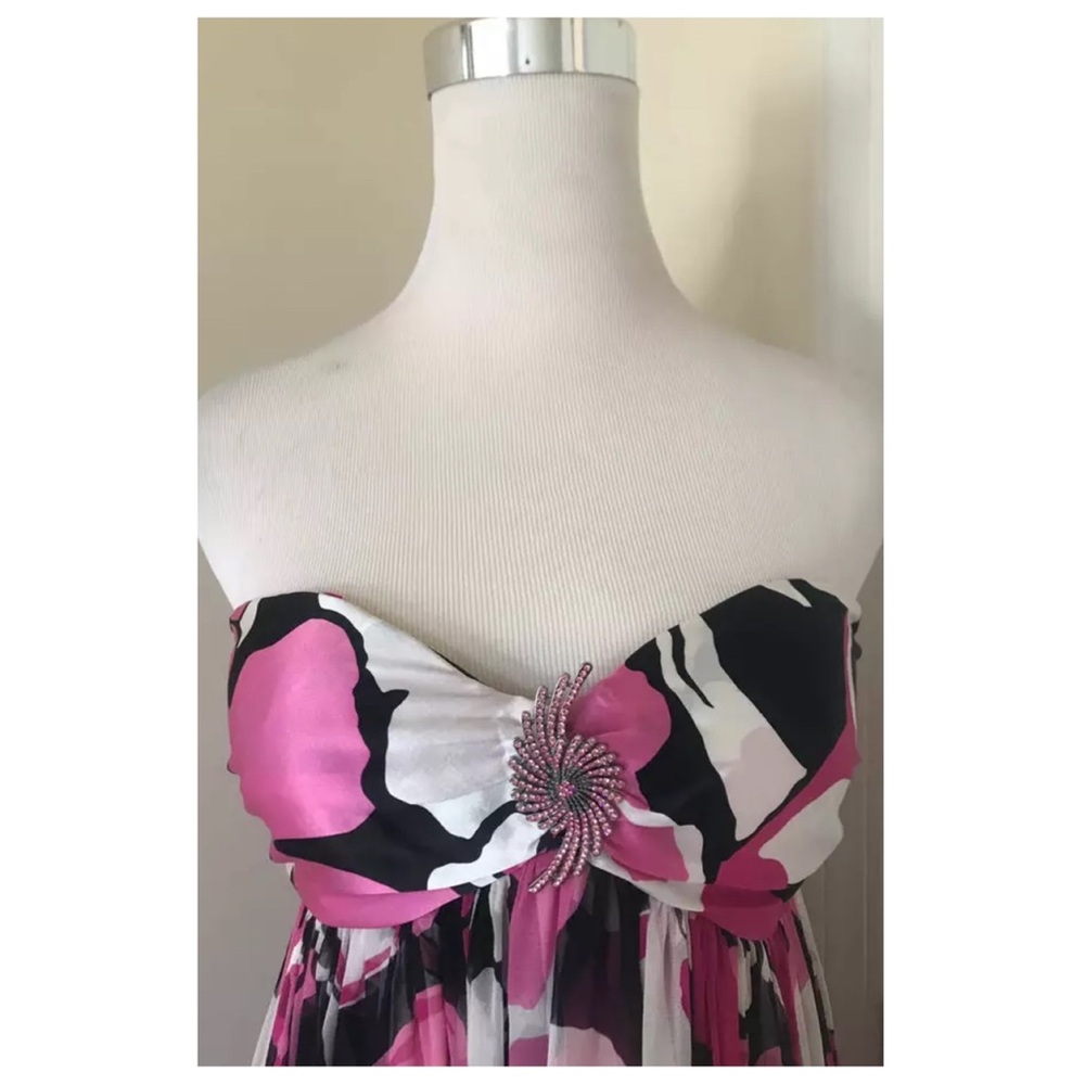 Marc Bower Glamit Strapless Floral Silk Gown - Picture 9 of 12